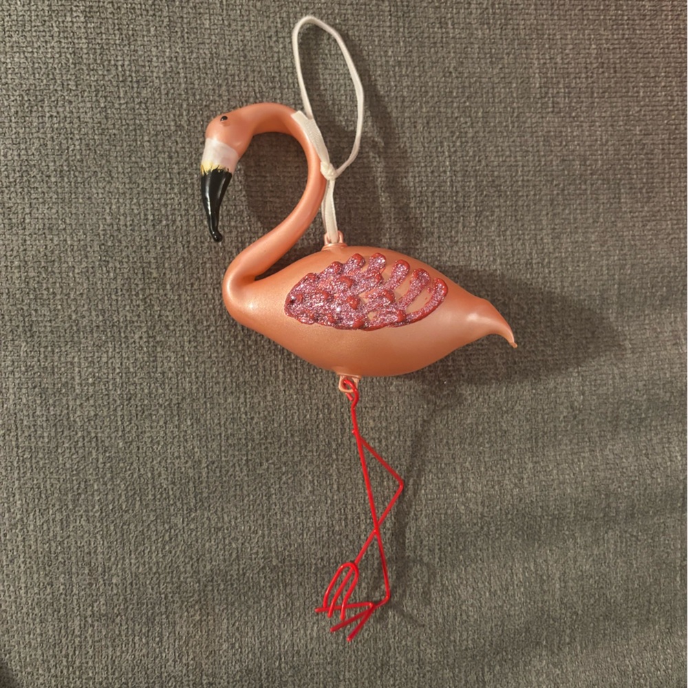 Pink Flamingo Christmas Ornament